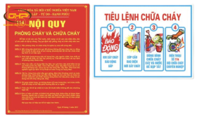 Bảng tiêu lệnh và nội quy PCCC