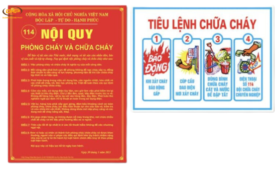 Bảng tiêu lệnh và nội quy PCCC